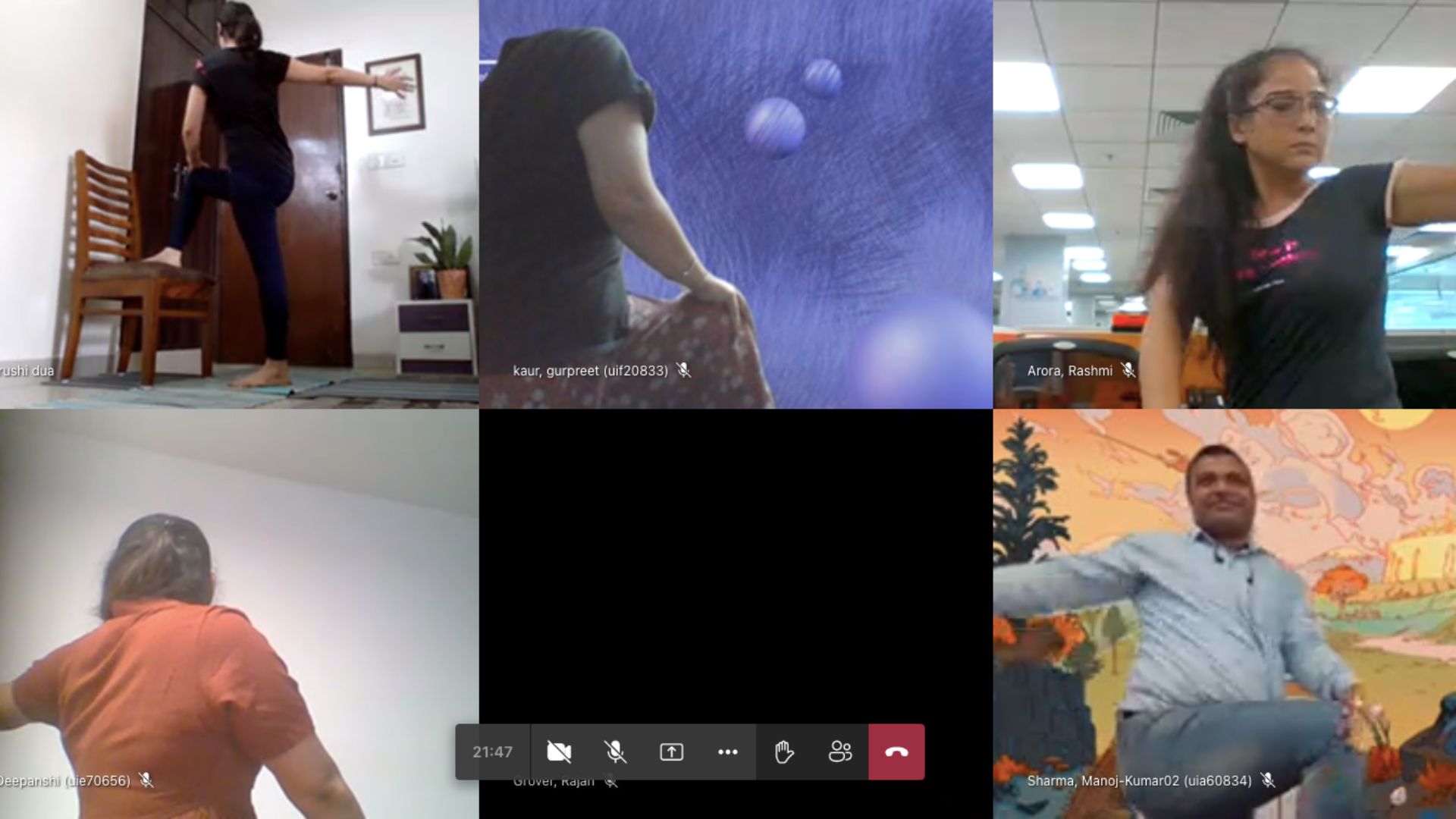 Desk Yoga Challenge team building activity