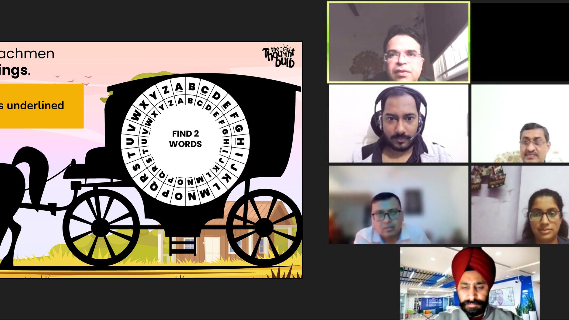 Virtual Wheels of Change team building activity