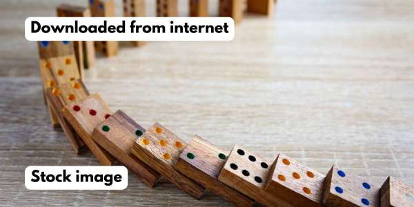 Domino Team Building Activity Stock Image